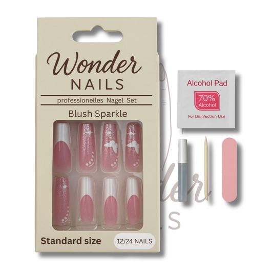 Press-on Nails: Blush Sparkle