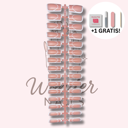 Press-on Palette: White French Frame