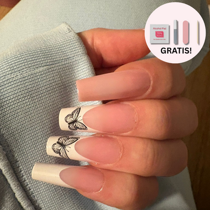 Press-on Nails: Blush Papillon