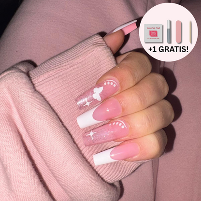 Press-on Nails: Blush Sparkle