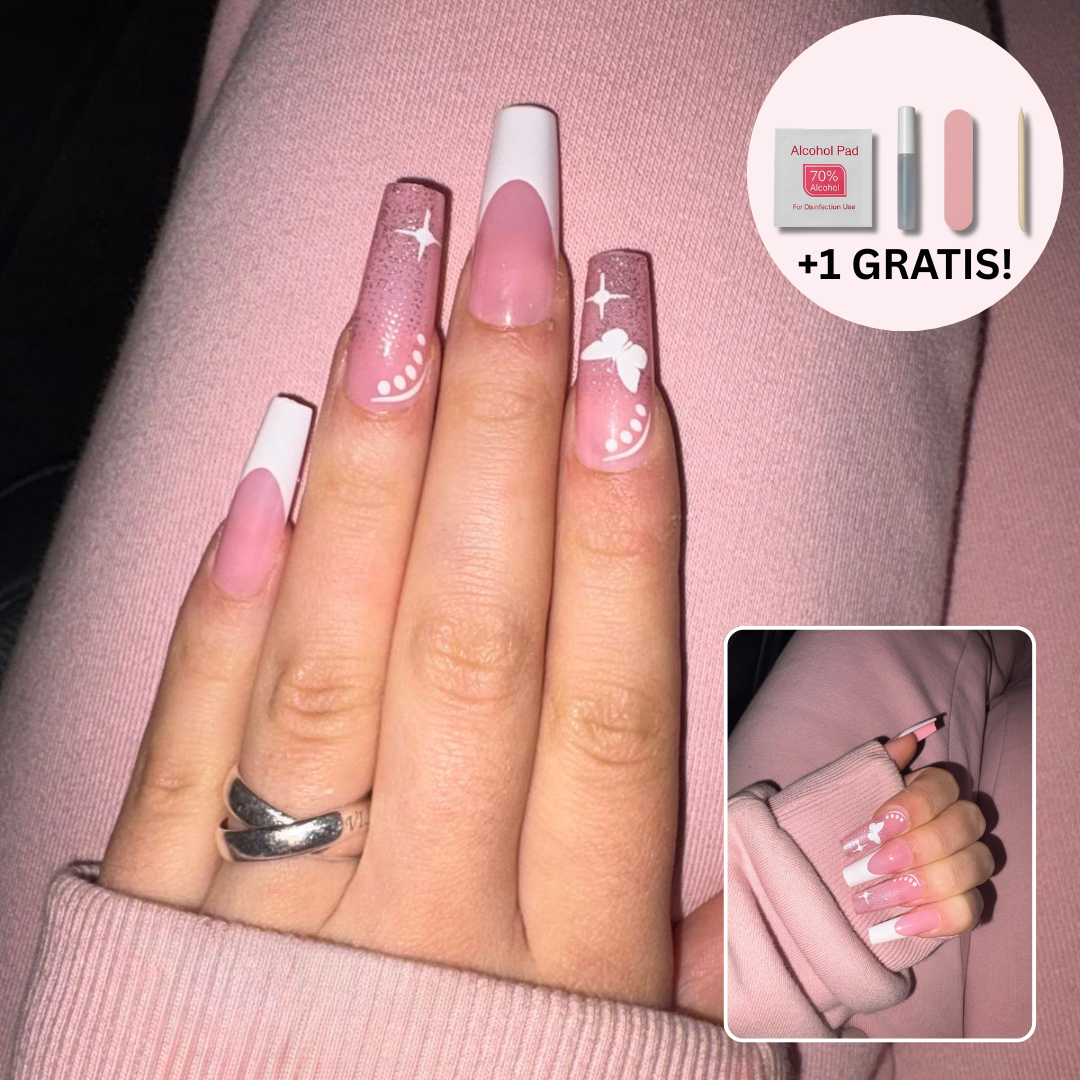 Press-on Nails: Blush Sparkle