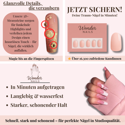 Press-on Nails: Blush Sparkle