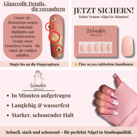 Press-on Nails: Blush Sparkle