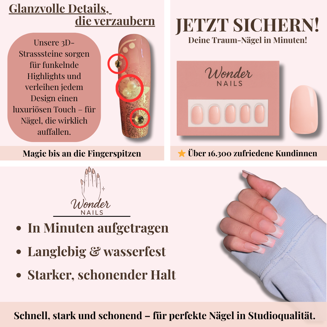 Press-on Nails: Pink Blossom Elegance