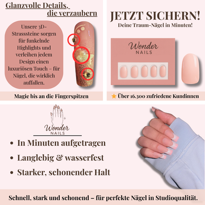 Press-on Nails: Pink Blossom Elegance