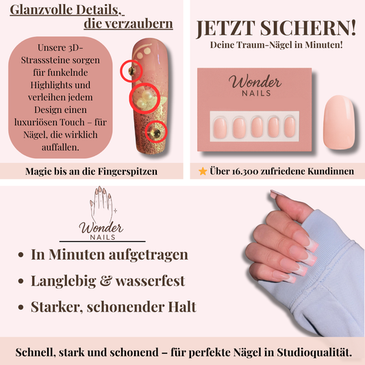 Press-on Nails: Pink Blossom Elegance