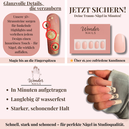 Press-on Nails: Blush Papillon