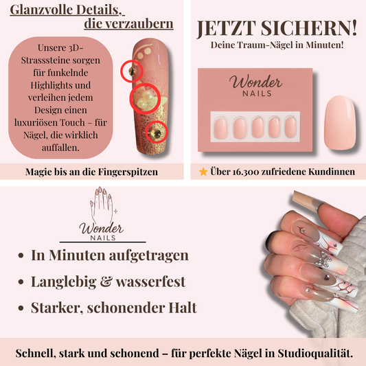 Press-on Nails: Crystal Flutter